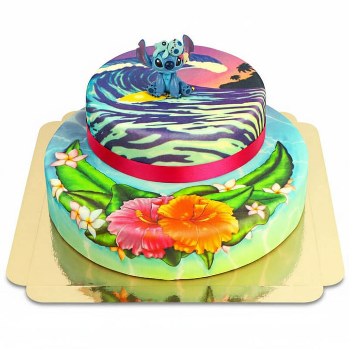 Stitch® sur gâteau surf à 2 étages