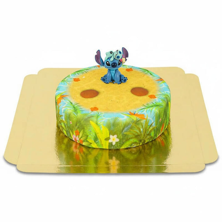 Stitch® sur gâteau plage tropicale