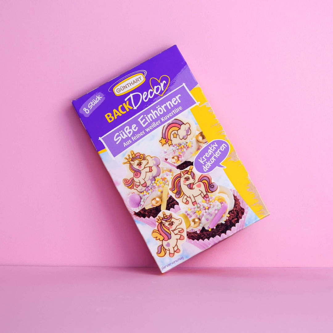 Décorations en chocolat licornes (8 pièces)