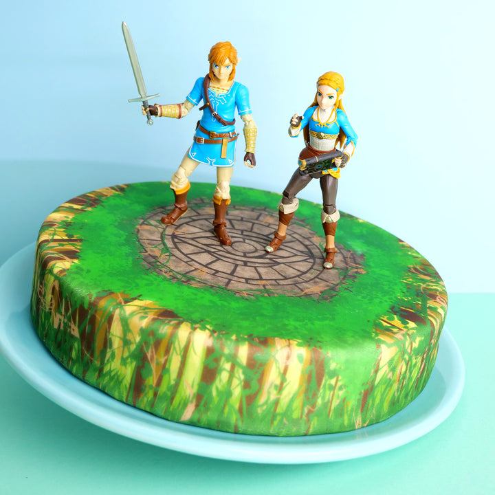 Zelda® & Link® sur gâteau ruines de la forêt