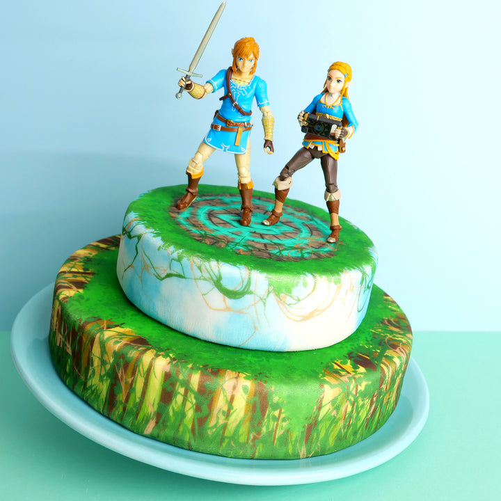 Zelda® & Link® sur gâteau ruines de la forêt 2 étages