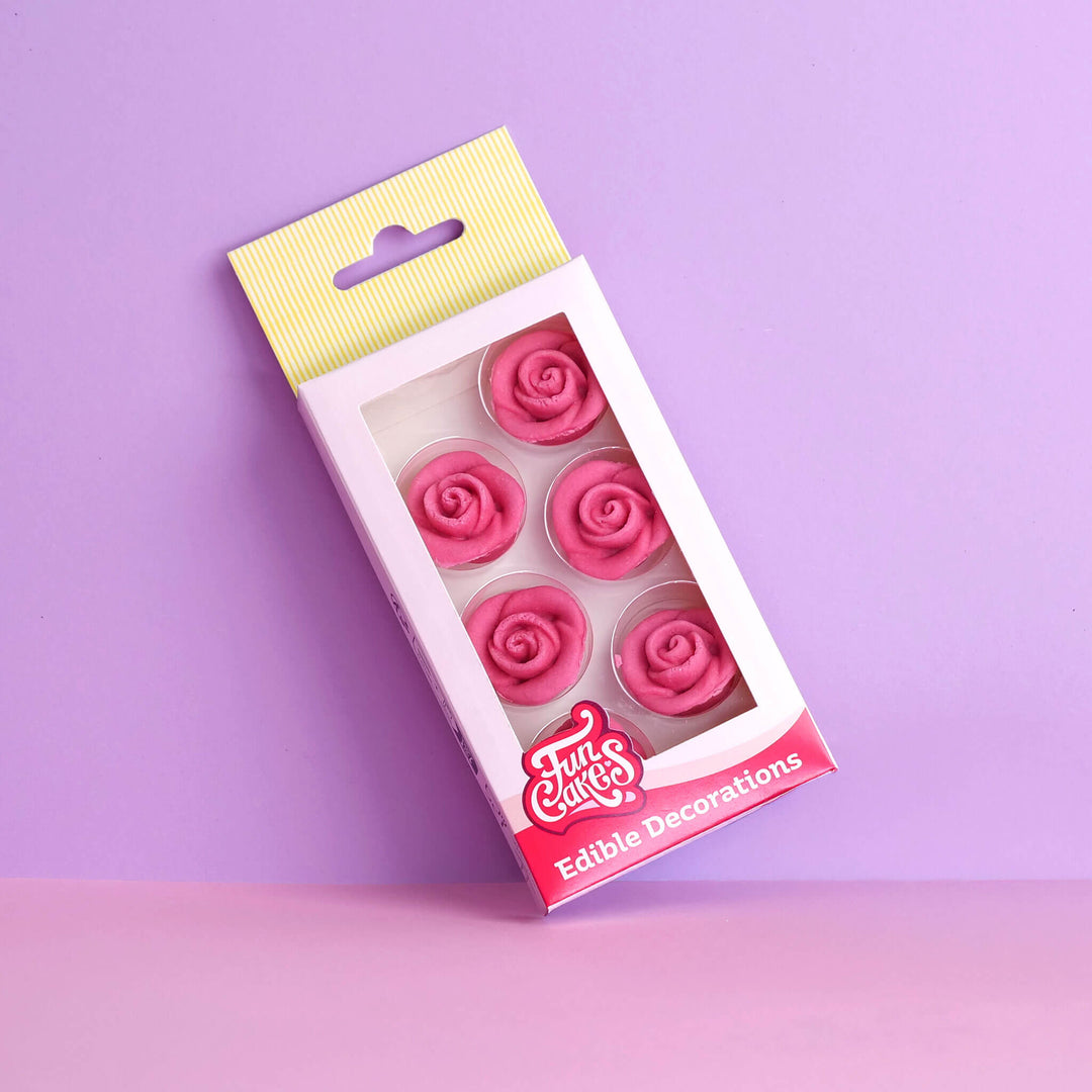 Roses - rose en pâte à sucre (6 pièces)