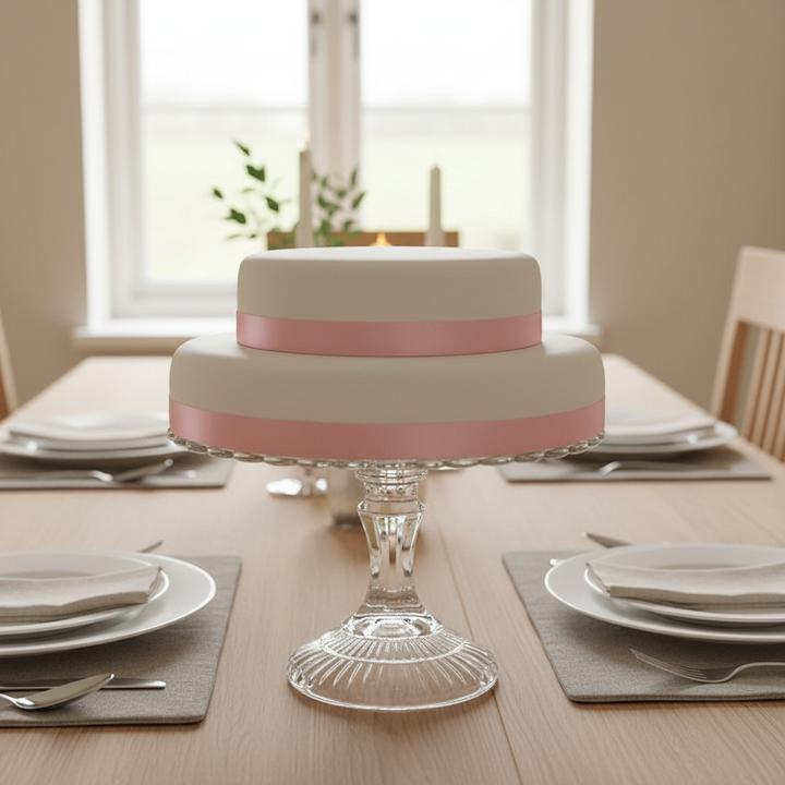 Gâteau Blanc avec Ruban sur deux étages