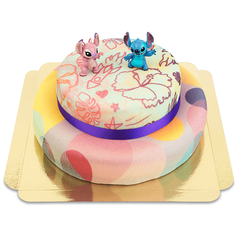 Angel & Stitch® sur gâteau 2 étages 
