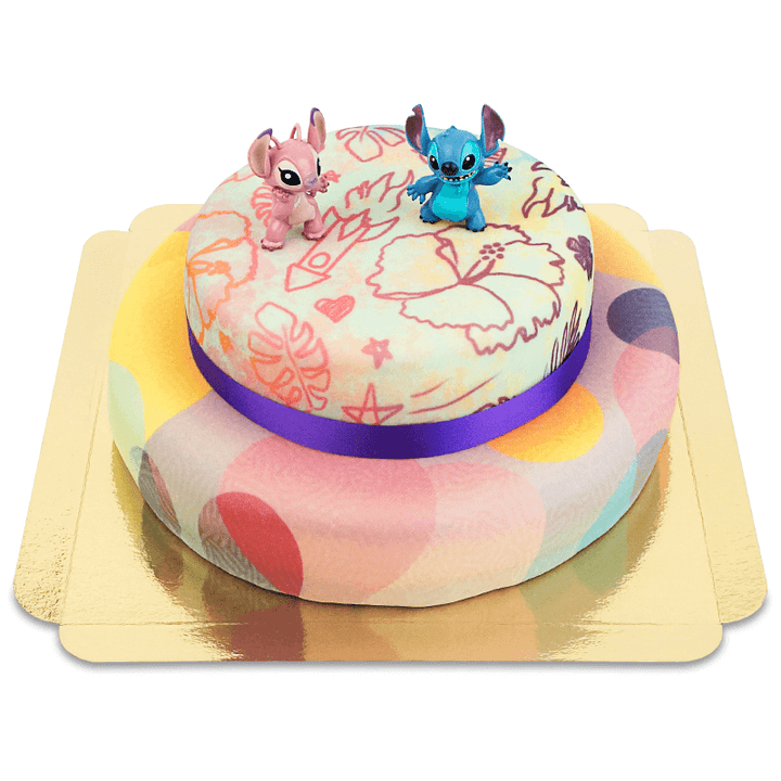 Angel & Stitch® sur gâteau 2 étages 