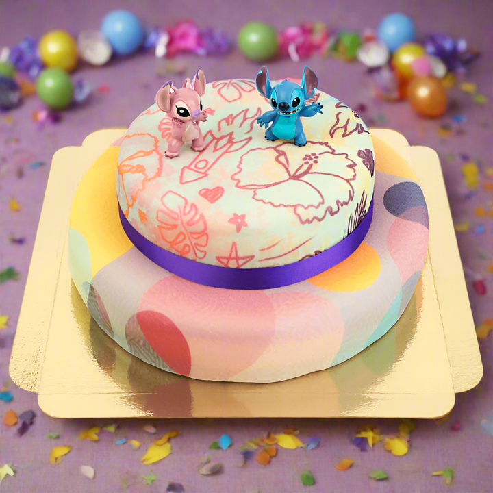 Angel & Stitch® sur gâteau 2 étages 