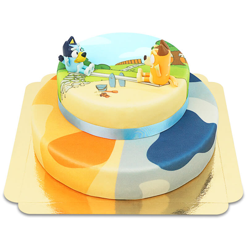 Figurine Bluey® sur gâteau à 2 étages