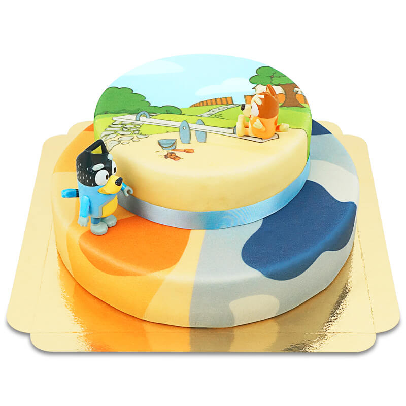 Figurine Bluey® sur gâteau à 2 étages