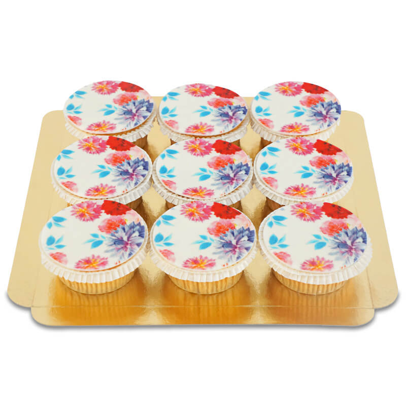 Cupcakes fleurs (9 pièces)