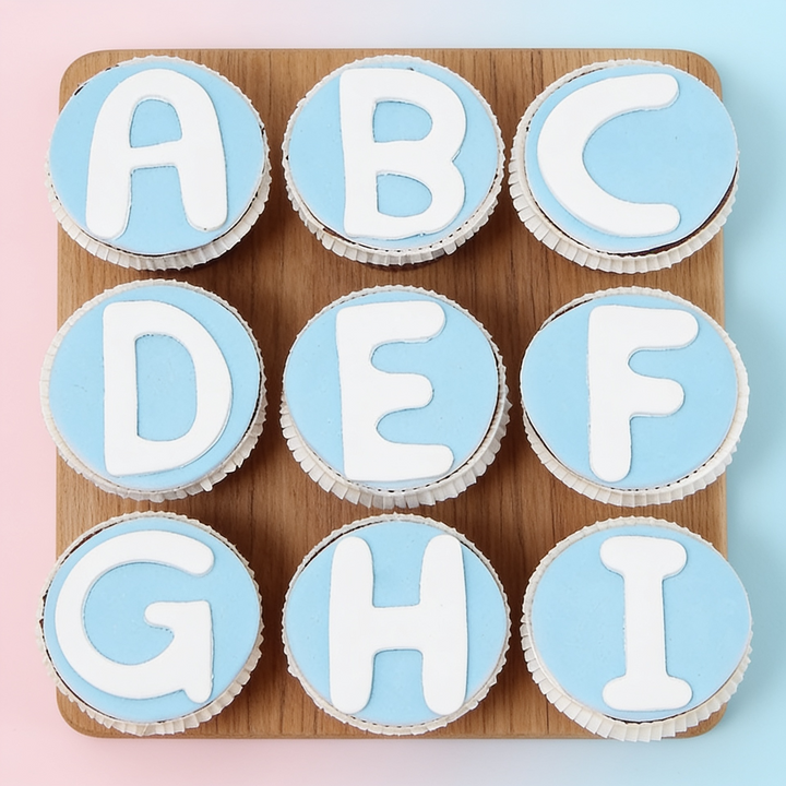Cupcakes avec lettres (9 pièces)