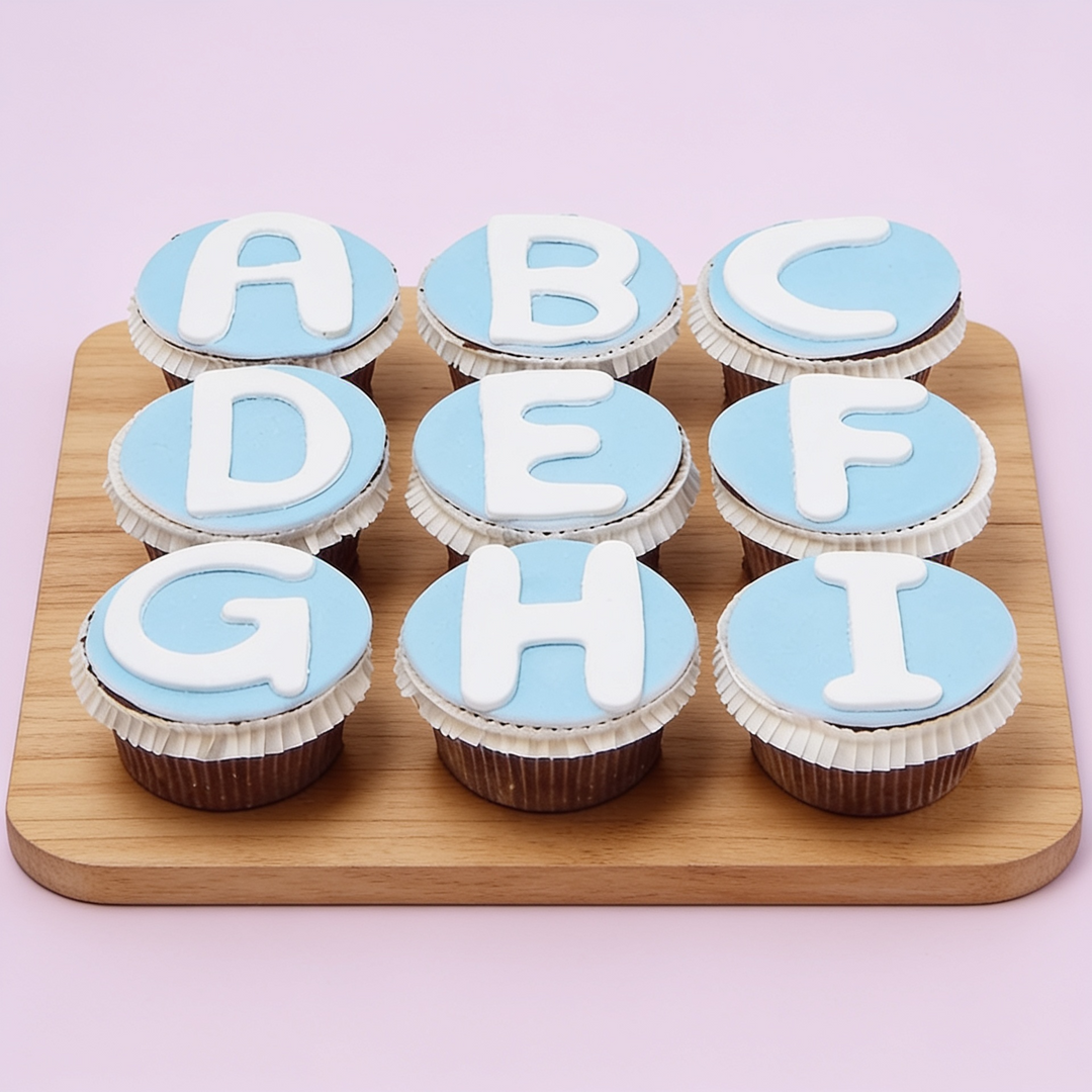 Cupcakes avec lettres (9 pièces)