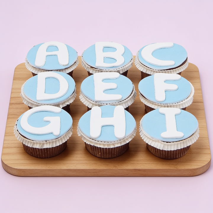 Cupcakes avec lettres (9 pièces)