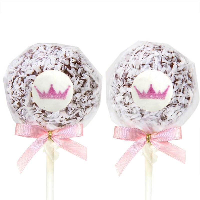 Cake-pops sans gluten avec noix de coco râpée et logo (12 pièces)