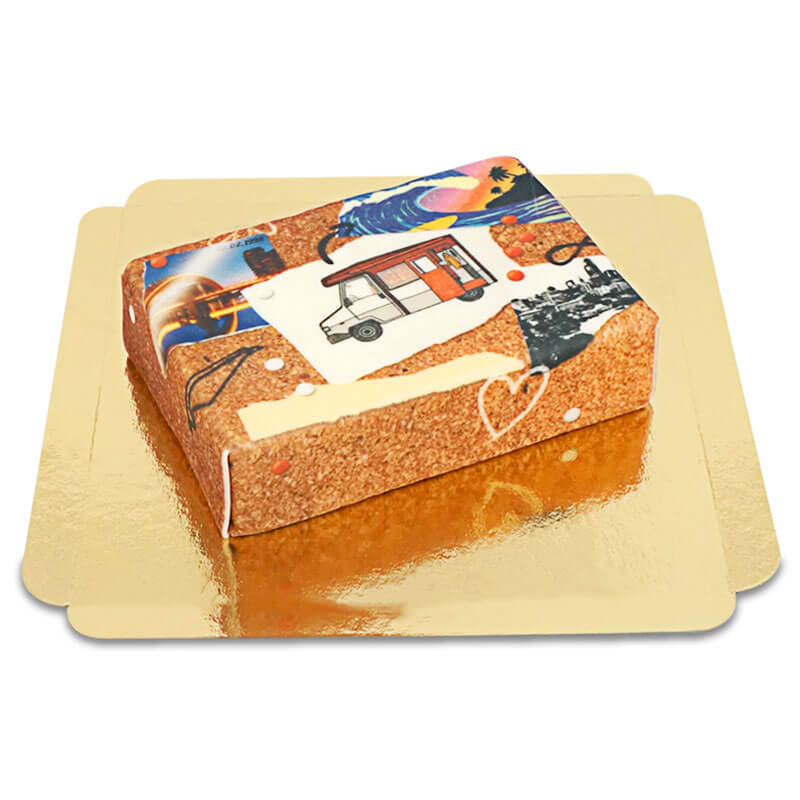 Gâteau tableau de souvenirs de camping
