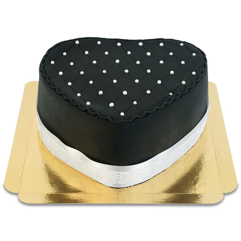 Gâteau coeur de la Saint-Valentin Deluxe noir - Double hauteur