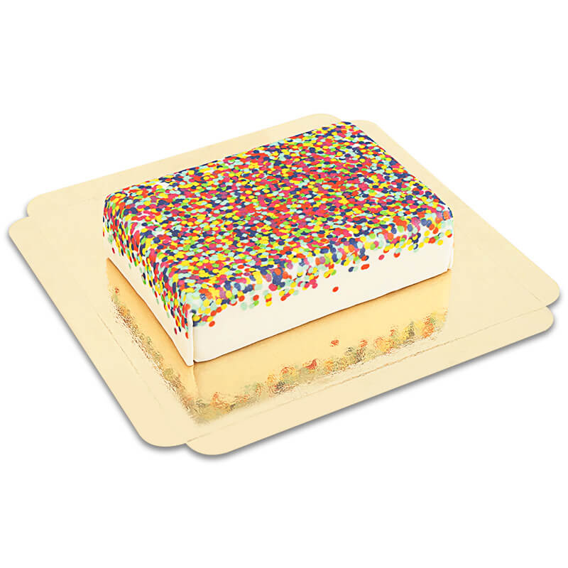 Gâteau rectangulaire confettis