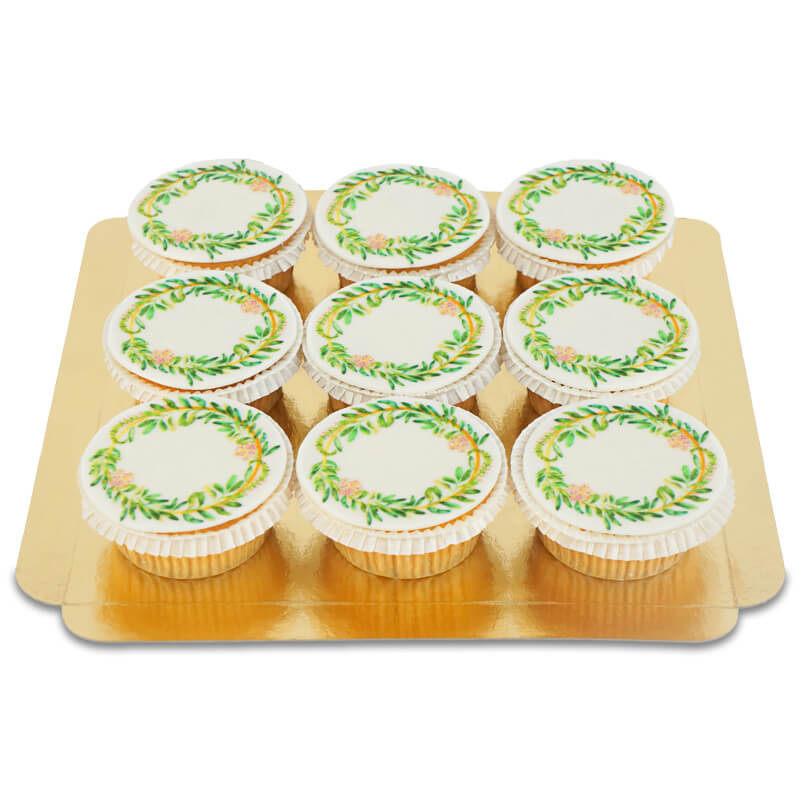 Cupcakes eucalyptus (9 pièces)