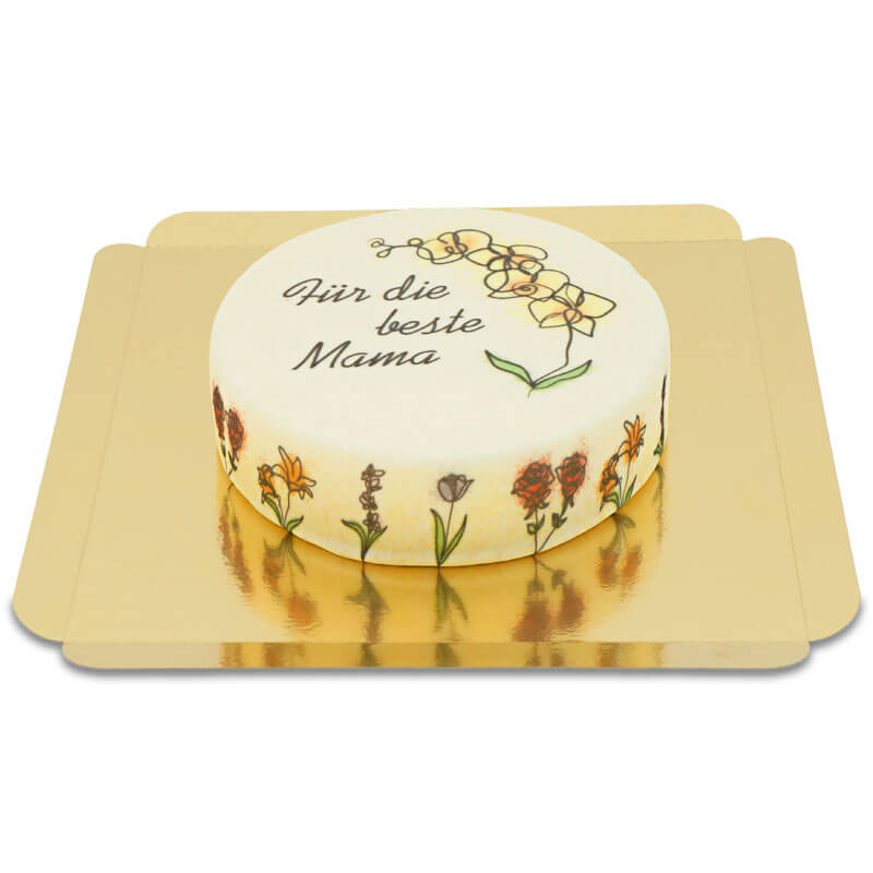Gâteau fleurs "Pour la meilleure des Mamans"
