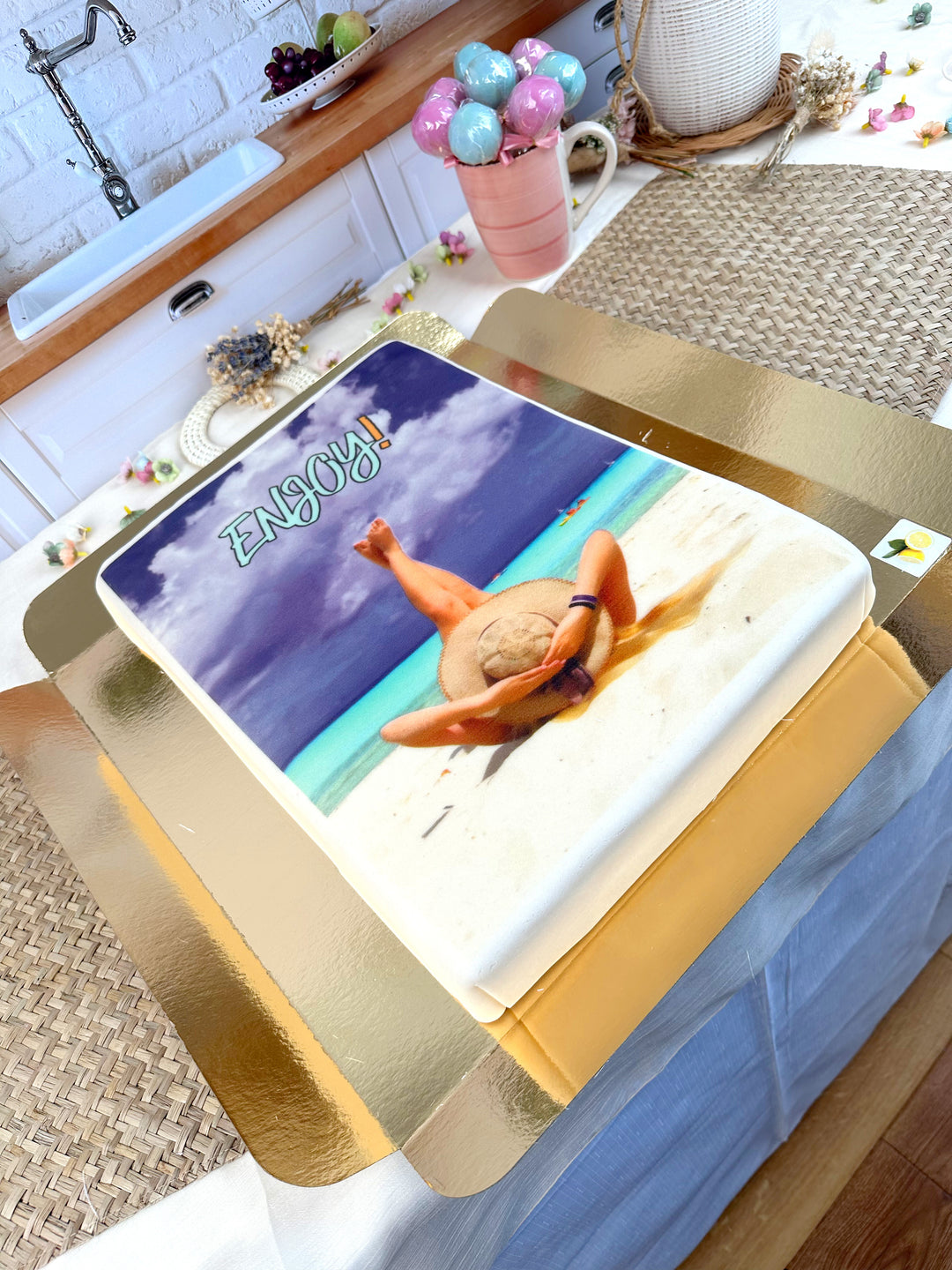 Gâteau photo Grand - 39 x 27 cm 