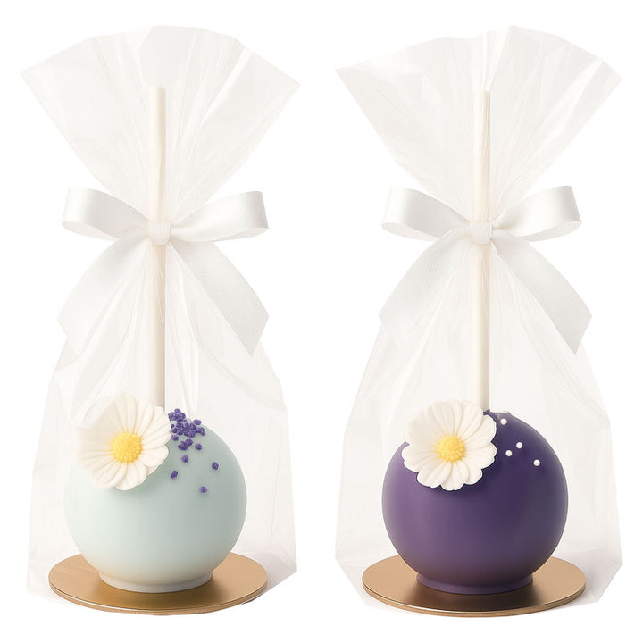 Cake pops « Magie des fleurs » blanc et violet (10 pièces)