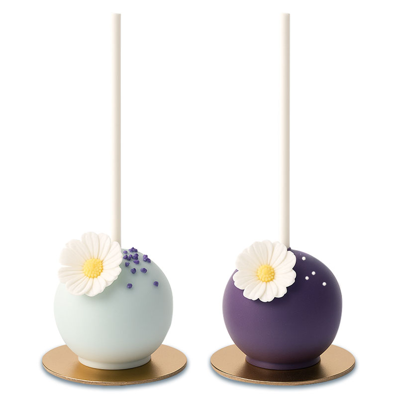 Cake pops « Magie des fleurs » blanc et violet (10 pièces)