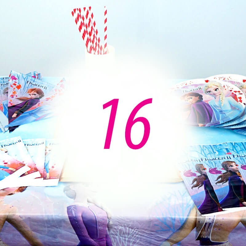 Kit de décoration "Reine des Neiges" - 16 personnes (gâteau non inclus)