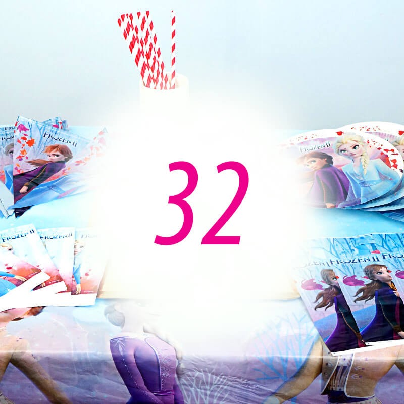 Kit de décoration "Reine des Neiges" - 32 personnes (gâteau non inclus)