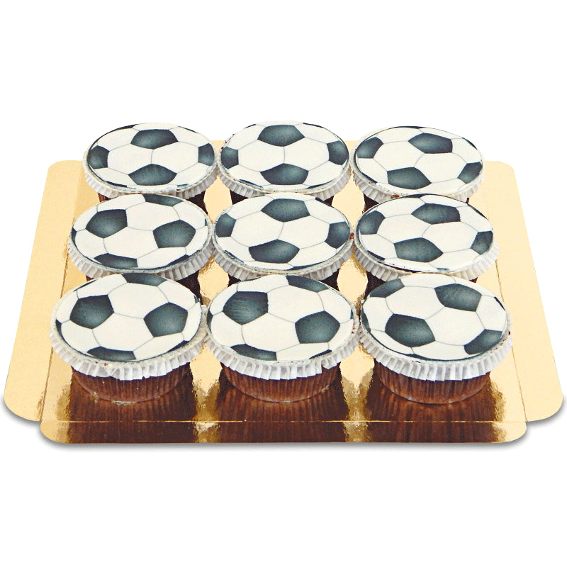 9 Cupcakes Ballons de Football