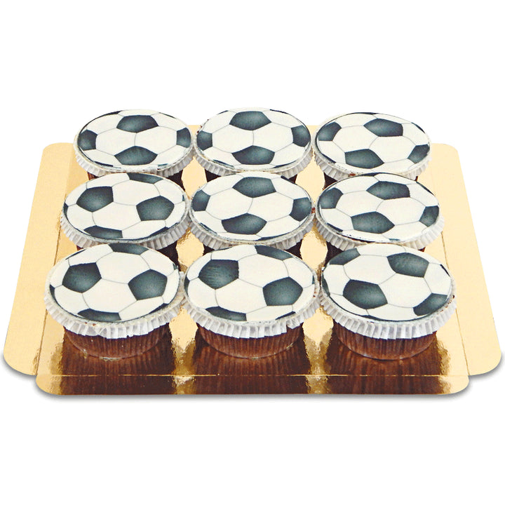 9 Cupcakes Ballons de Football