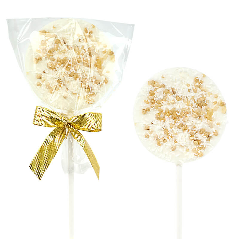 Sucettes blanches au praliné et noix de coco râpée (10 pièces)