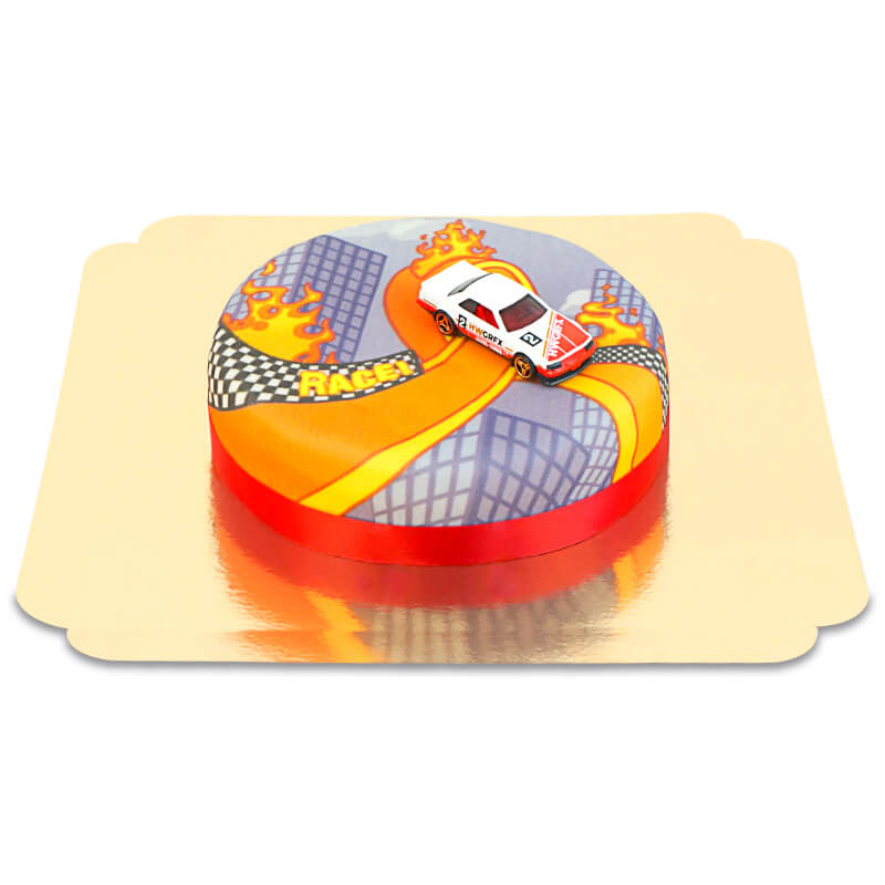 Voiture miniature Hot Wheels® sur gâteau