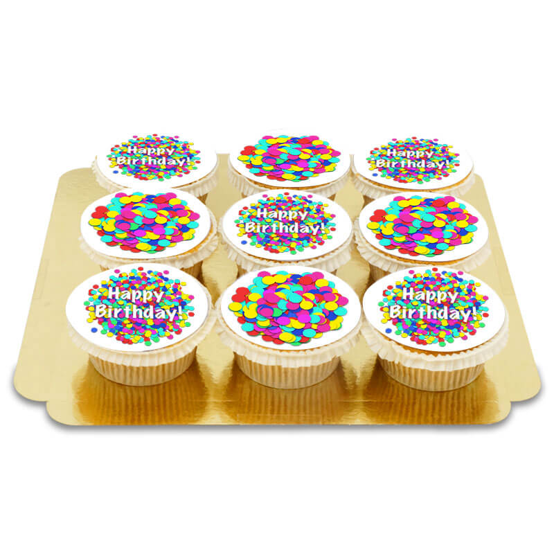 9 Cupcakes confettis