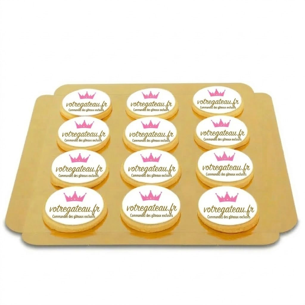 Biscuits ronds avec logo (12 pièces)
