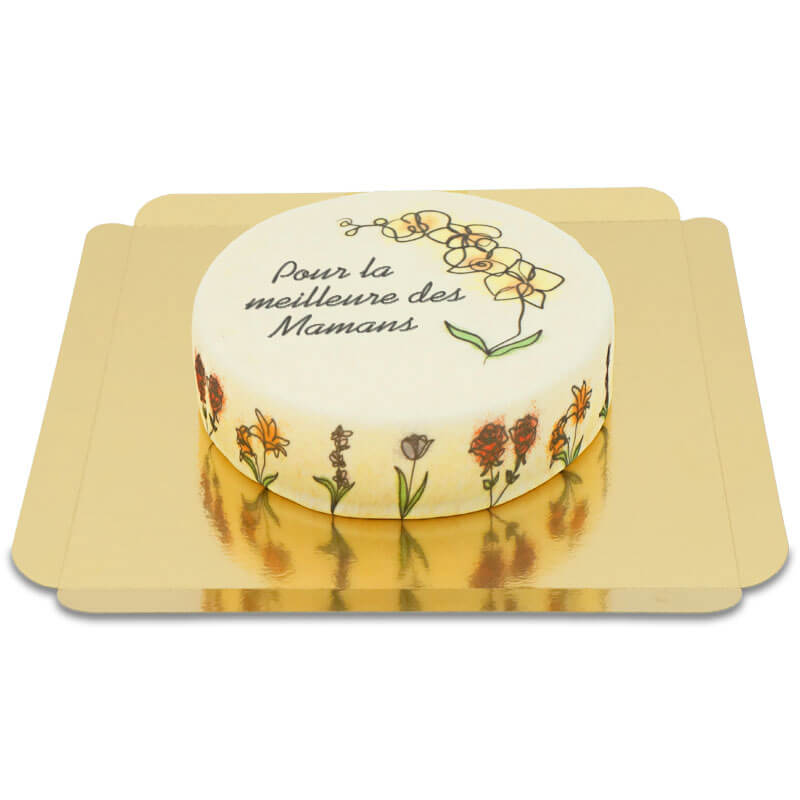 Gâteau fleurs "Pour la meilleure des Mamans"