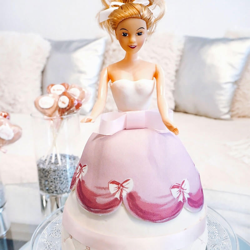 Gâteau Poupée Deluxe avec Robe Rose