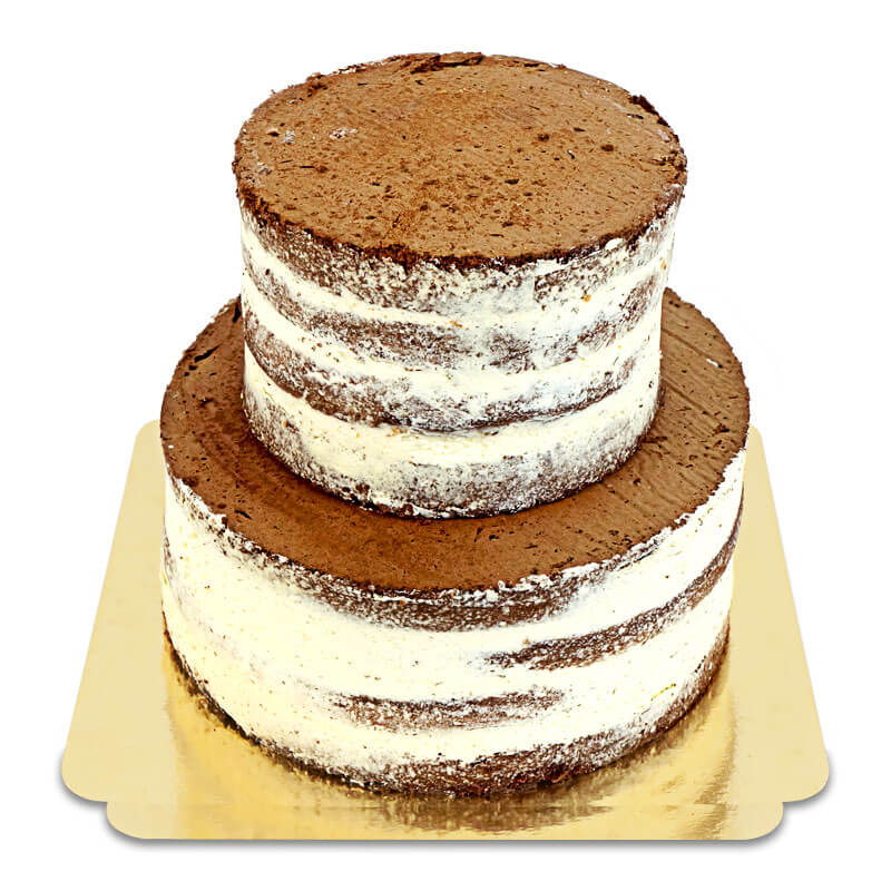Naked Cake mariage chocolat-vanille