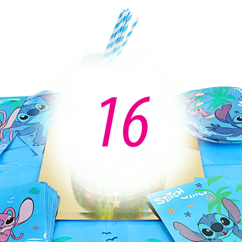 Kit décoration Stitch® pour 16 personnes (gâteau non inclus)