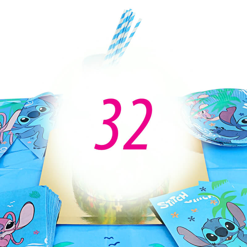 Kit décoration Stitch® pour 32 personnes (gâteau non inclus)
