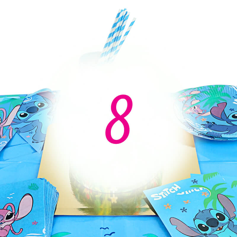Kit de décoration Stitch® pour 8 personnes (gâteau non inclus)