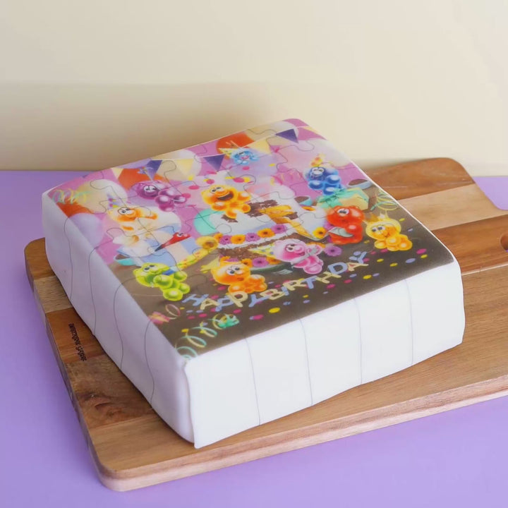 Gâteau Gelini - Puzzle "Joyeux anniversaire"
