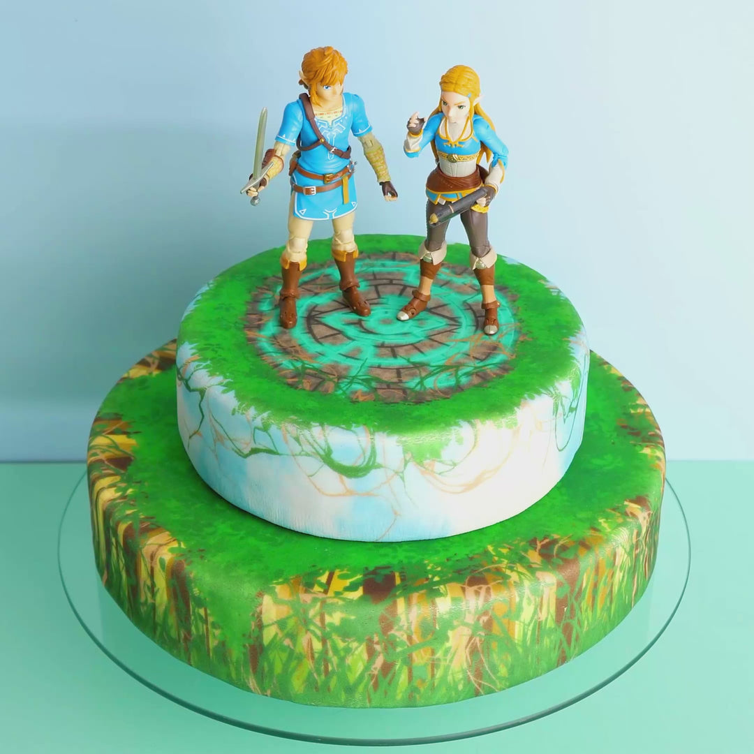 Zelda® & Link® sur gâteau ruines de la forêt 2 étages