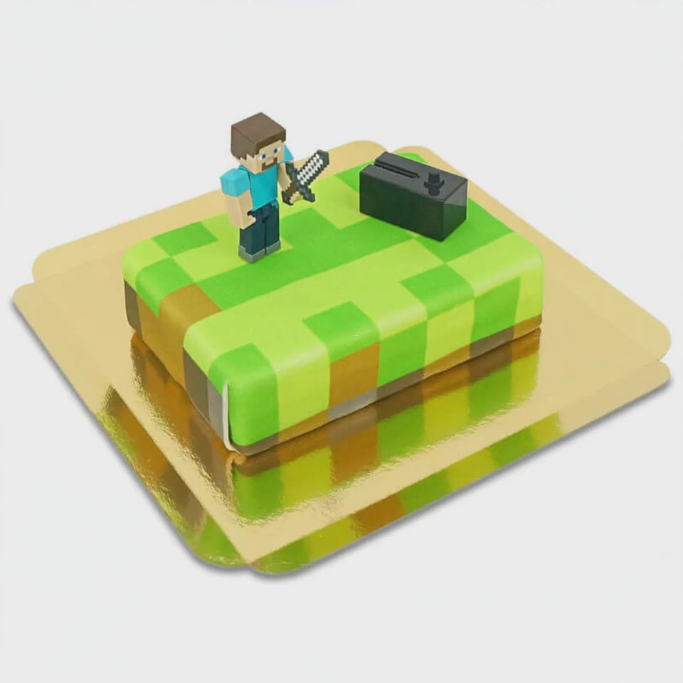 Figurine Minecraft® sur gâteau « monde des jeux »