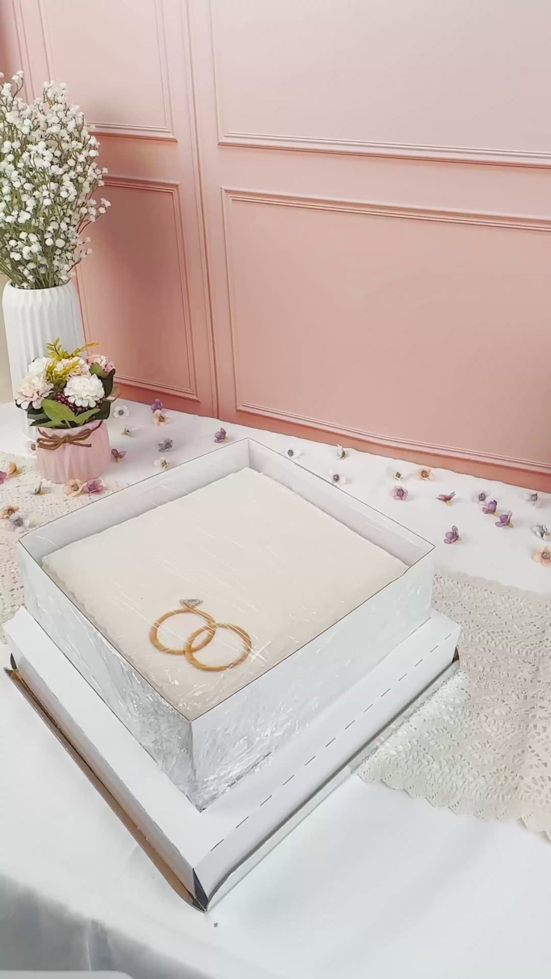 Gâteau de mariage Deluxe carré