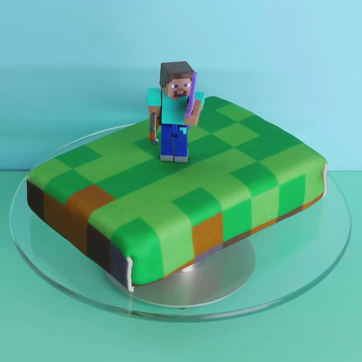 Figurine Minecraft® sur gâteau « monde des jeux »