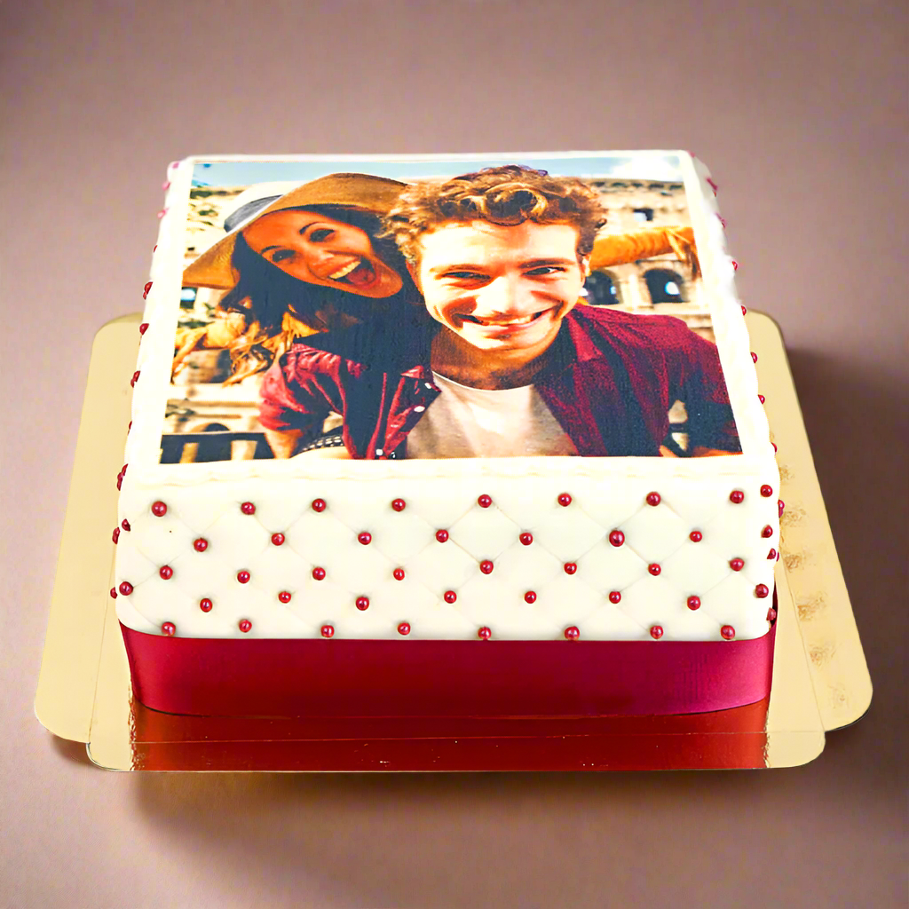 Gâteau photo carré deluxe 