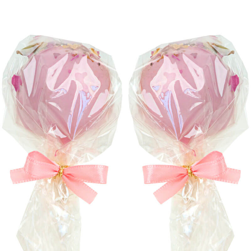 Cake-Pops ronds Roses avec pétales de rose (12 pièces)