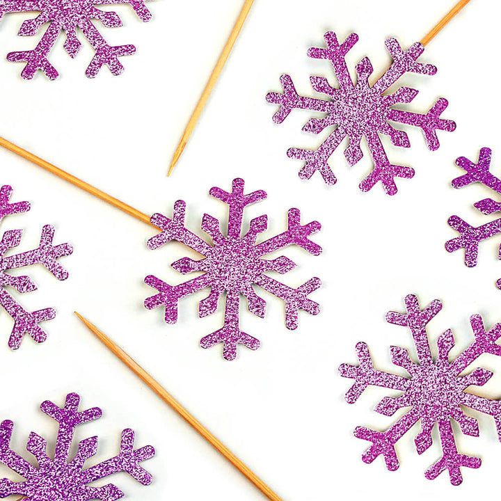 Cake-Topper « Flocons de neige » violets