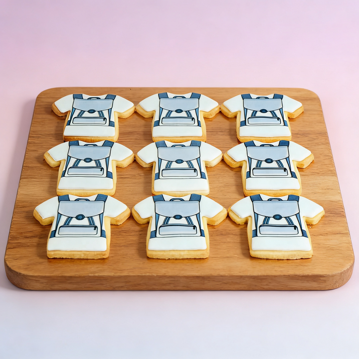 Biscuits cartables bleus (12 pièces) 