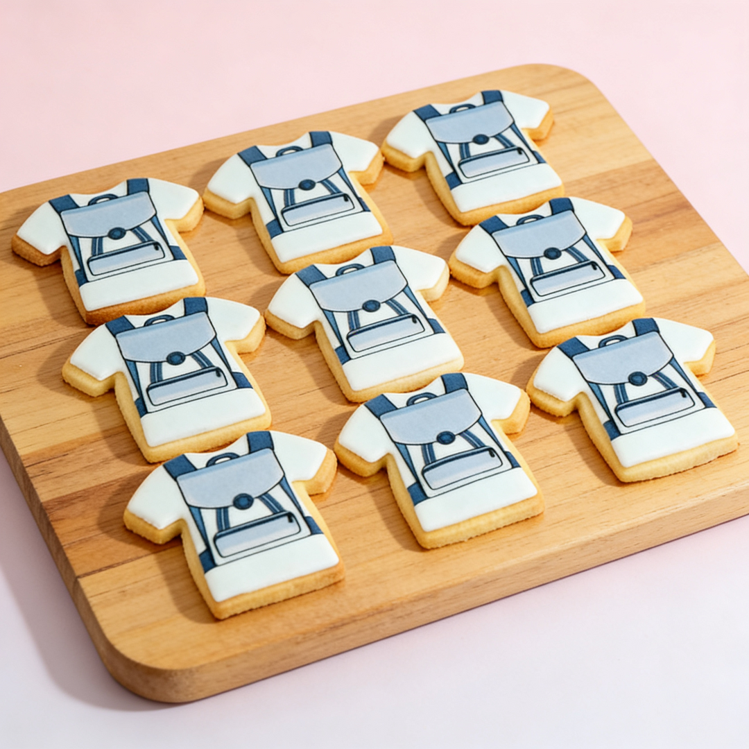Biscuits cartables bleus (12 pièces) 