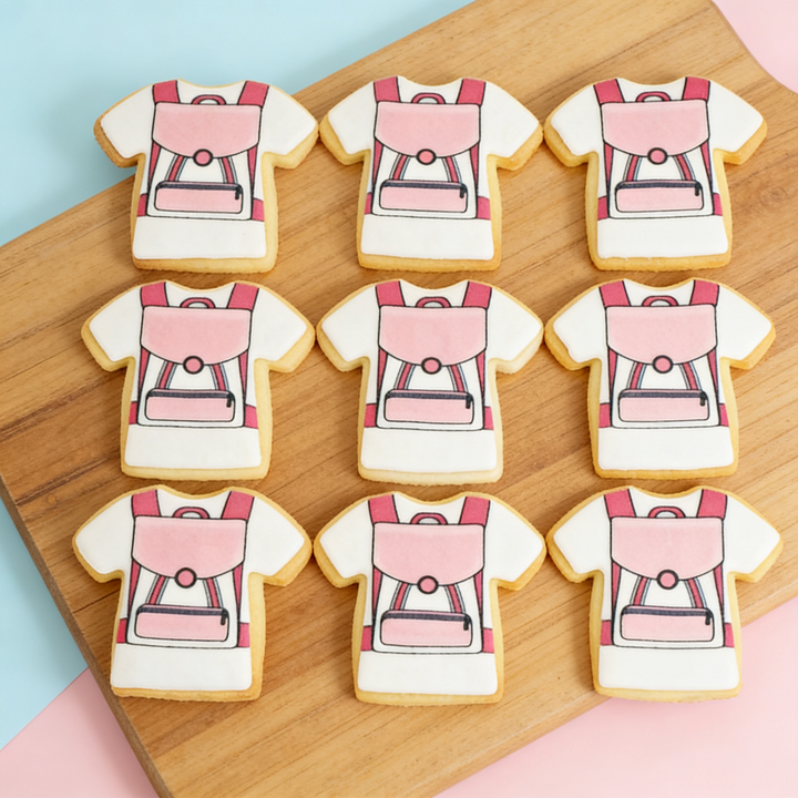 Biscuits cartables roses (12 pièces)